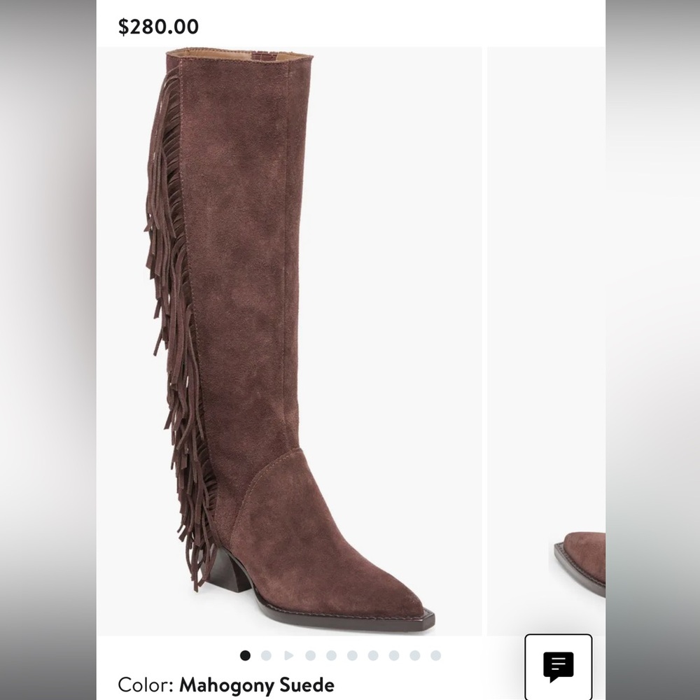 New! Dolce Vita Roley Mahogany Suede Fringe Boots